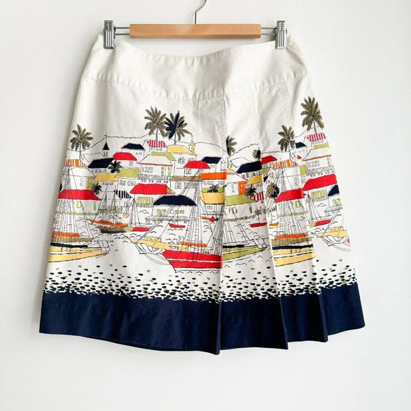 Eddie Bauer Cotton Sea Port Nantucket Motif Print Short Skirt  10 - Picture 2 of 8